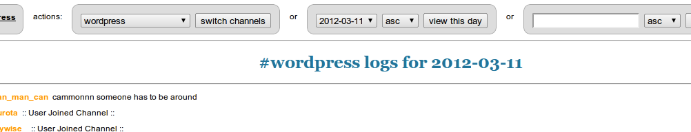 WordPress IRC Logger