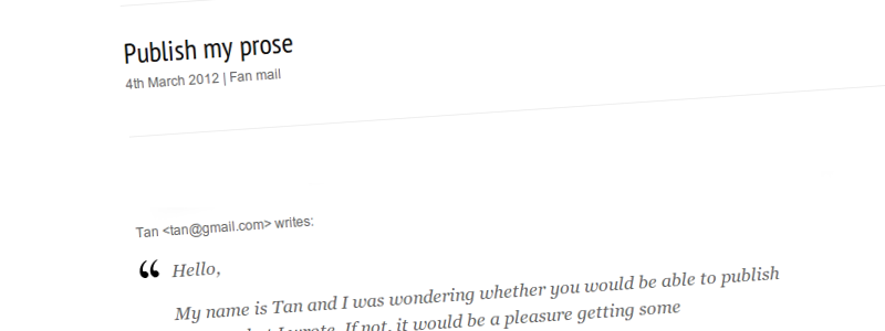 Generate WordPress Posts From Reader Fanmail